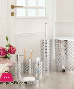Limon 6 Pieces Bathroom Accessories Set Silver