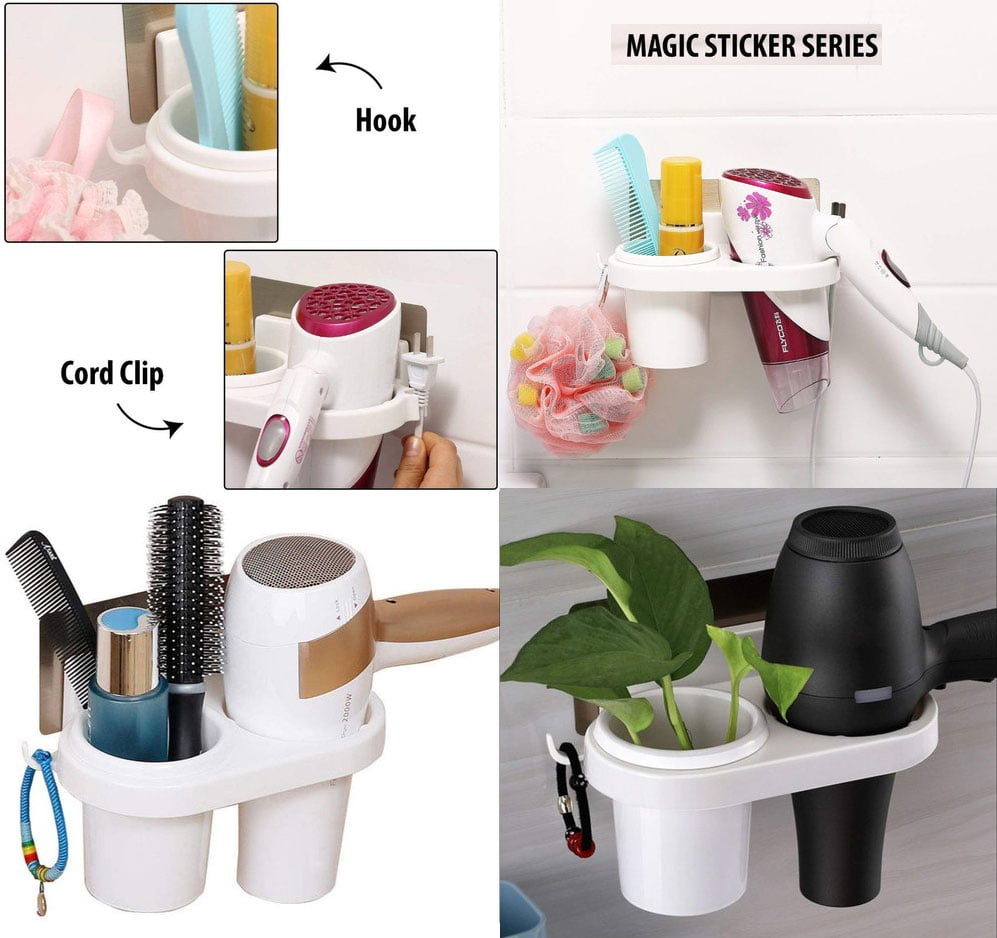 Plastic Wall Mounted Hair Dryer Holder