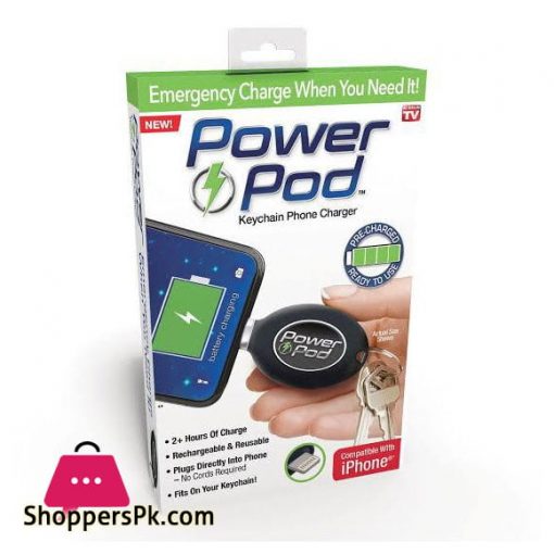 Power Pod AS SEEN ON TV Keychain Android Charger Phone USB Recharge Emergency