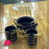 Soup Set 16 Pcs with Gold Plated Stand (Marble Finish)