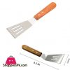Stainless Steel Cake Lifter Pizza Steak Shovel Kitchen Frying & Baking Spatula with Wooden Handle. Stainless Steel Cake Server (Steel Pack of 1)