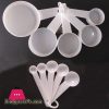 White Plastic Measuring Cup & Spoon 10 Pcs Set