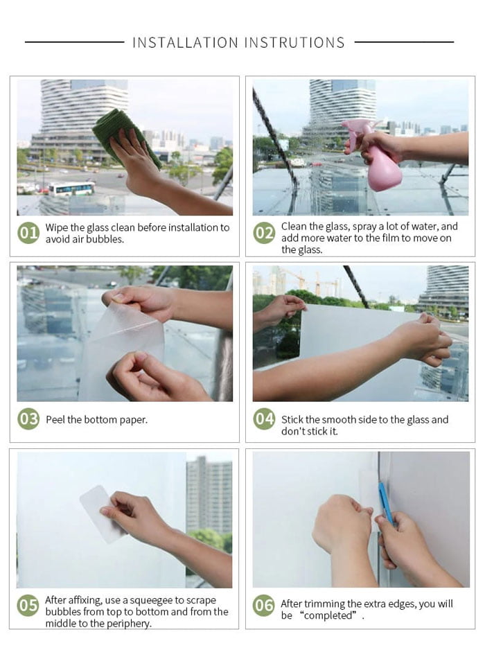 Window Film Frosted Opaque Glass Film Privacy Protection Glass Sticker Living Room Bedroom Home Decoration Size : 60 Cm X 1 Meter 