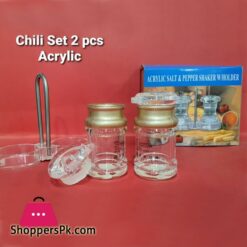 Acrylic Salt & Pepper Shaker With Holder