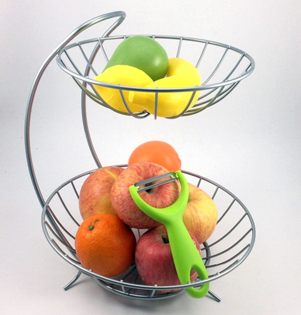 2 Tiers Stainless Steel Fruit Basket