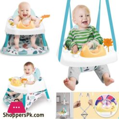 2-in-1 Infant Toddler Jumper Learn Sitting Swing Bounce Baby Fitness Jump Chair (Multicolour)