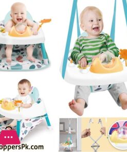 2-in-1 Infant Toddler Jumper Learn Sitting Swing Bounce Baby Fitness Jump Chair (Multicolour)