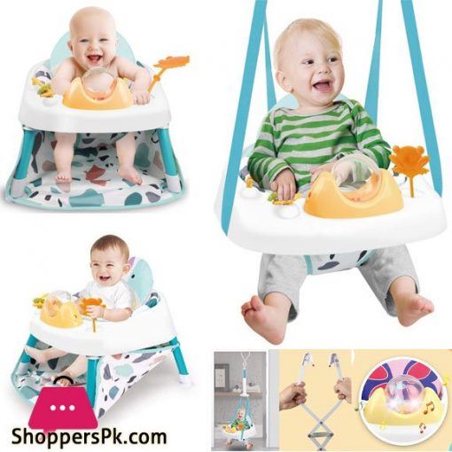 2-in-1 Infant Toddler Jumper Learn Sitting Swing Bounce Baby Fitness Jump Chair (Multicolour)
