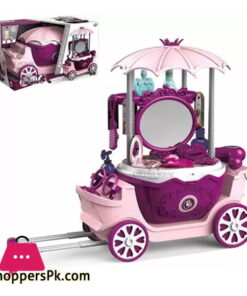 4 in 1 Make up Dressing Trolley for Girls Princess Dresser Beauty Kit with Mirror