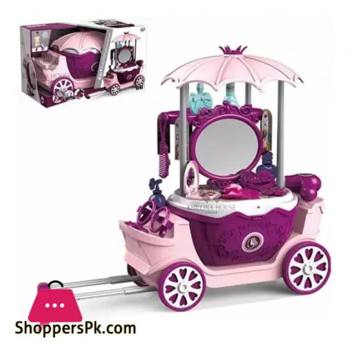 4 in 1 Make up Dressing Trolley for Girls Princess Dresser Beauty Kit with Mirror