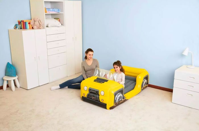Bestway Airbed 67714 Inflatable Car Bed Dreamchaser Comfort Air Mattress With Backrest For Kids Furniture