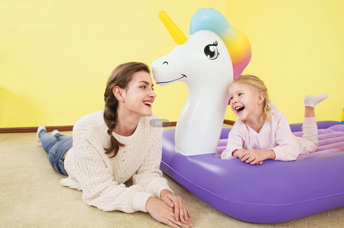 Bestway Airbed Inflatable Unicorn Dreamchaser Comfort Air Mattress With Backrest For Kids Furniture - 67713