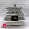 Buffet Dishes With Glass Lids & Stand 3 Pcs Set 009-81-1