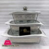 Buffet Dishes With Glass Lids & Stand 3 Pcs Set 009-81-1