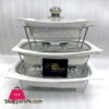 Buffet Dishes With Glass Lids &Amp; Stand 3 Pcs Set 009-81 2 Buffet Dishes With Glass Lids &Amp; Stand 3 Pcs Set 009-81