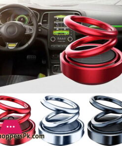 Car Solar Powered Rotating Air Freshner Double Ring 360 Degree Rotating Suspension Aromatherapy