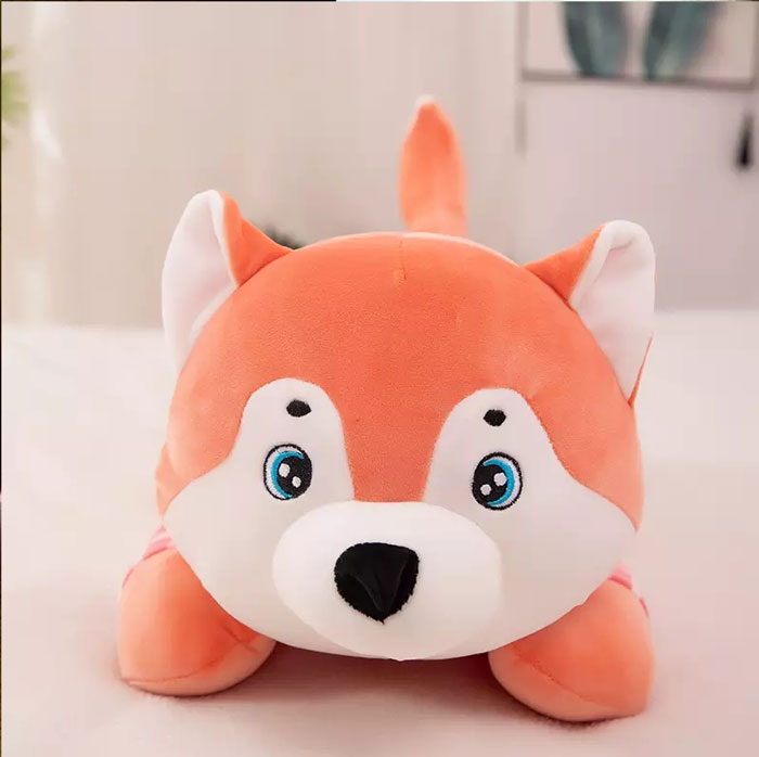 Cute Husky Soft Dog Plush Pillow &Amp; Blanket Set