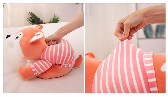 Cute Husky Soft Dog Plush Pillow &Amp; Blanket Set