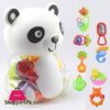 Cute Panda Rattle Set 8 Pcs Box Cum Piggy Bank