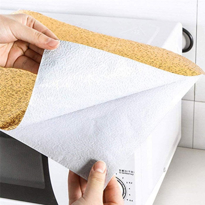 Diy Waterproof Oil Proof Aluminum Foil Self Adhesive Wall Sticker Kitchen Cooking Stove (Golden) (40X100)