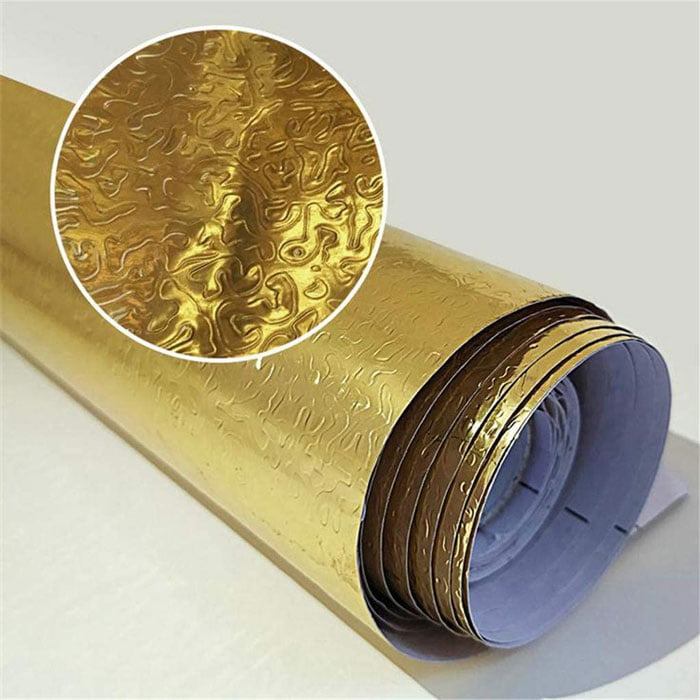DIY Waterproof Oil Proof Aluminum Foil Self Adhesive Wall Sticker Kitchen Cooking Stove (GOLDEN) (40x100)