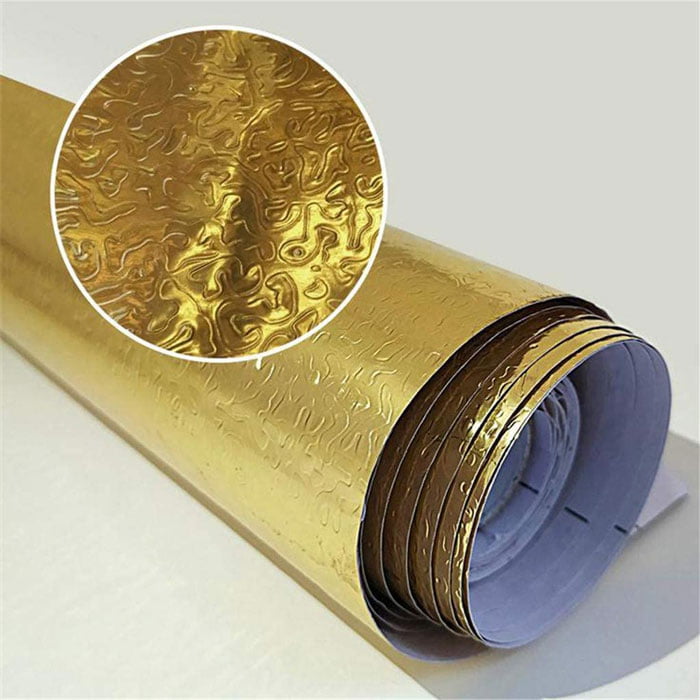 Diy Waterproof Oil Proof Aluminum Foil Self Adhesive Wall Sticker Kitchen Cooking Stove (Golden) (40X100)