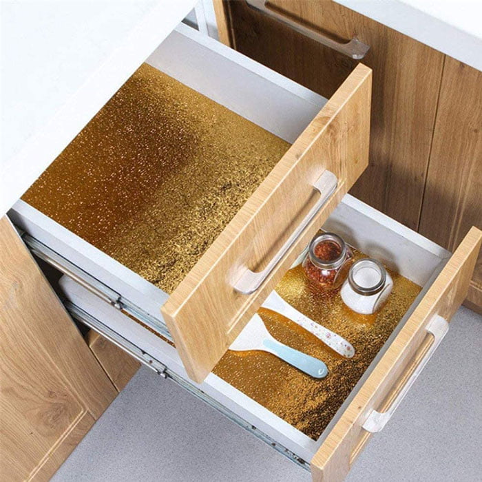 Diy Waterproof Oil Proof Aluminum Foil Self Adhesive Wall Sticker Kitchen Cooking Stove (Golden) (40X100)