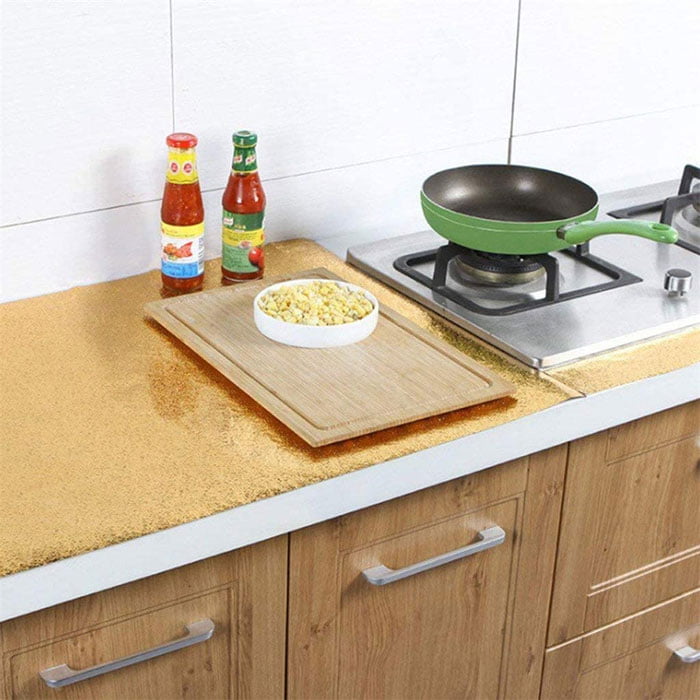 DIY Waterproof Oil Proof Aluminum Foil Self Adhesive Wall Sticker Kitchen Cooking Stove (GOLDEN) (40x100)