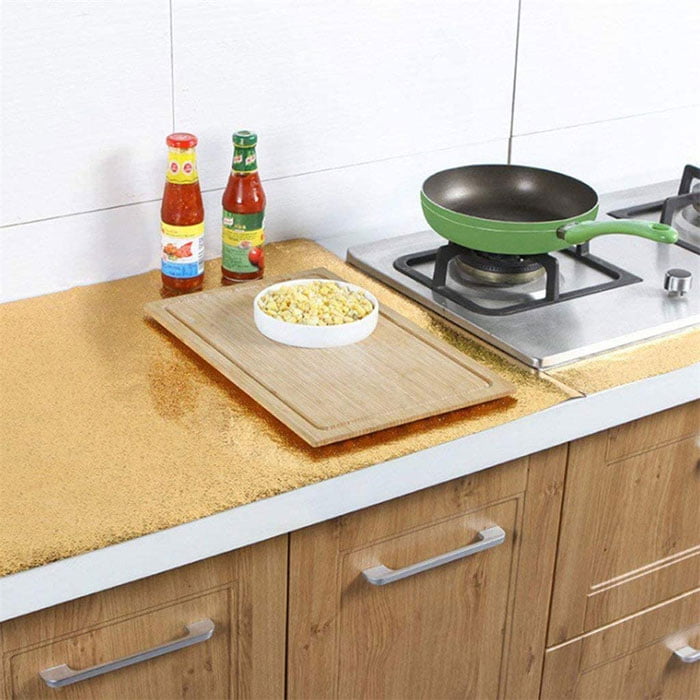 Diy Waterproof Oil Proof Aluminum Foil Self Adhesive Wall Sticker Kitchen Cooking Stove (Golden) (40X100)