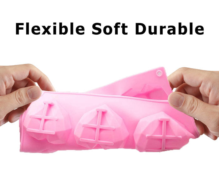 Diamond 3d Heart Shape Silicone Mold 6 Cavity