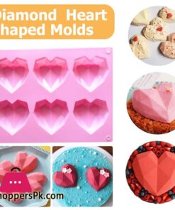 Diamond 3d Heart Shape Silicone Mold 6 Cavity