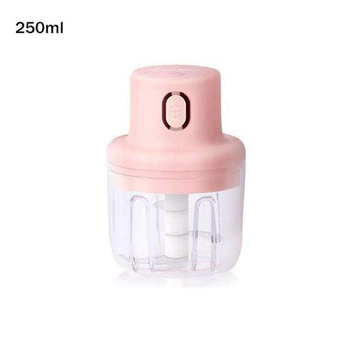 Electric Mini Grinder Food Chopper, 250 ML USB Charging Portable Electric Kitchen Masher, Chili Ginger Onion Vegetable Fruit Mincer Blender for Food