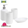 Ikea Boasjo 4 Piece Bathroom Set White