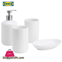 Ikea BOASJO 4 Piece Bathroom Set White