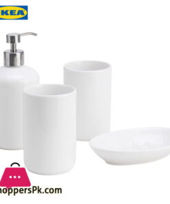Ikea BOASJO 4 Piece Bathroom Set White
