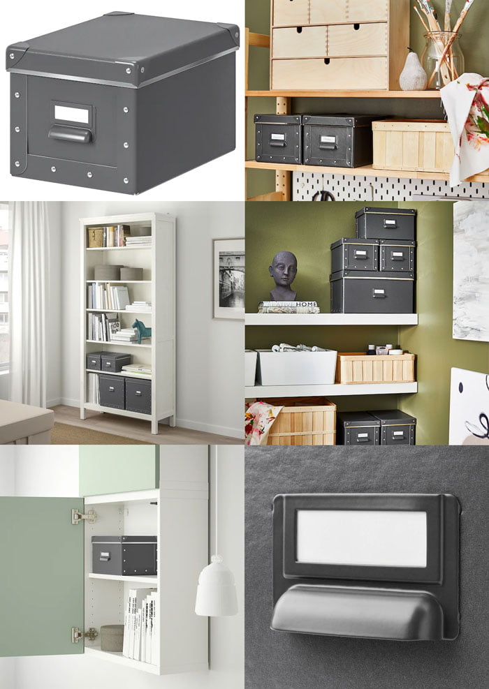 Ikea Fjalla Storage Box With Lid, Dark Grey 18X26X15 Cm