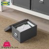 Ikea FJALLA Storage Box With Lid, Dark Grey 18x26x15 cm