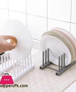 Kitchen Dish Plate Pot Cover Drying Drain Holder Plastic Storage Rack Shelf