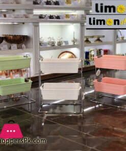 Limon 2 Layer Fruit Basket  ( Size : 36 Length x 20.5 Width x 47 Height CM