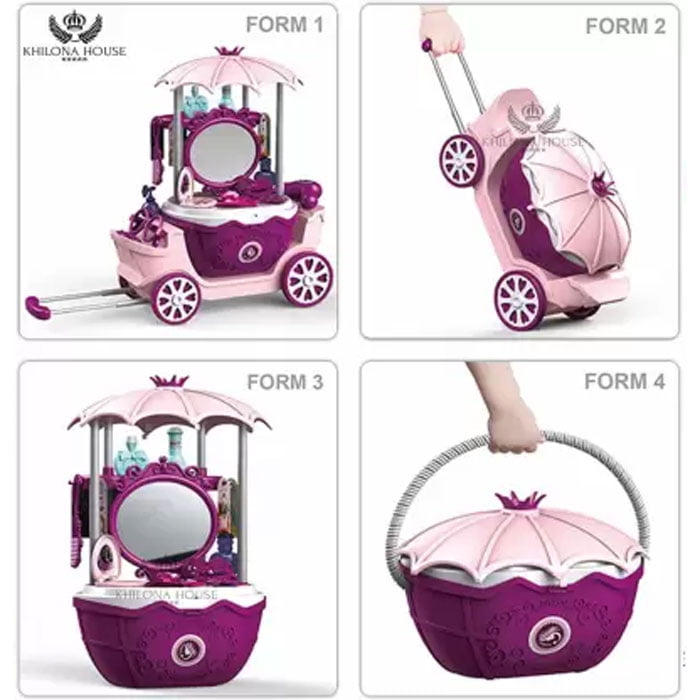 4 In 1 Make Up Dressing Trolley For Girls Princess Dresser Beauty Kit With Mirror 6 4 In 1 Make Up Dressing Trolley For Girls Princess Dresser Beauty Kit With Mirror
