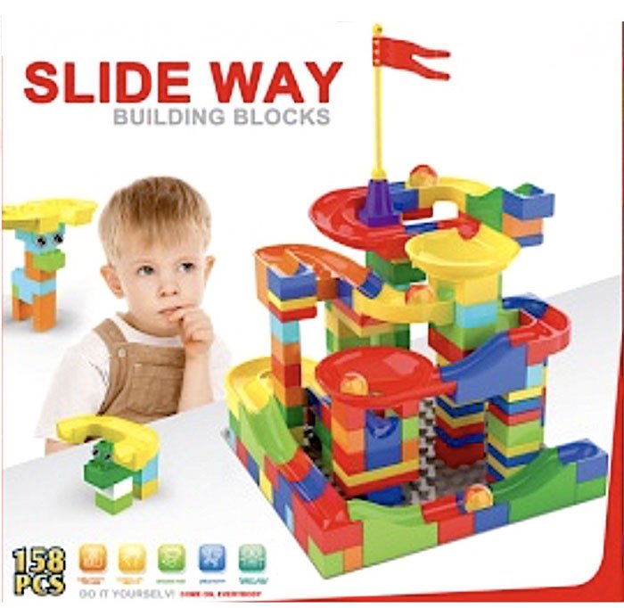 Slide Way Marble Run Building Blocks 4 Slide Way Marble Run Building Blocks