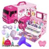 Pretend Play Kids Girls Makeup Truck Kit - Beauty Salon with Realistic Mirror and Fashion & Makeup Accessories Play Set for Girls