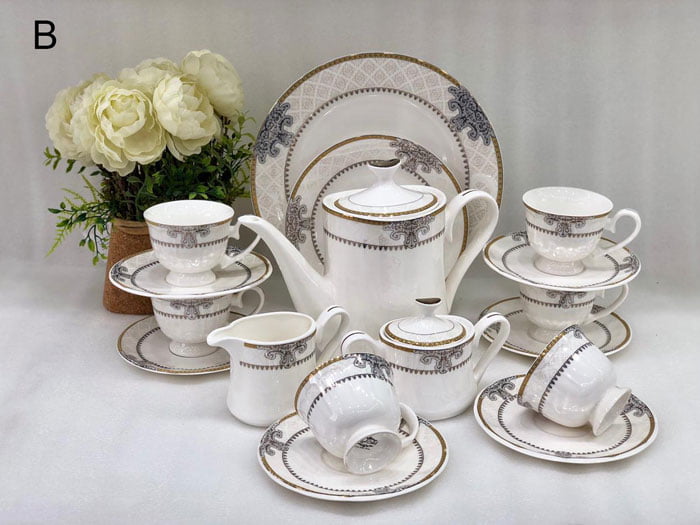 Royal Orchid Bone China 24 Pieces ( 6 Person Serving)
