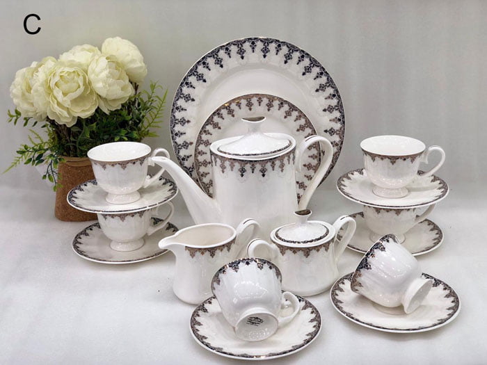 Royal Orchid Bone China 24 Pieces ( 6 Person Serving)