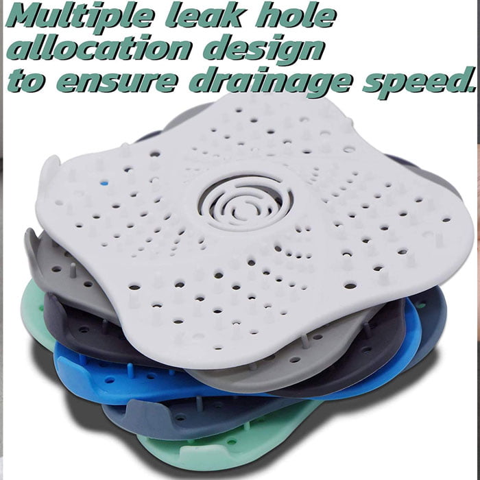 Silicone Drains Protector Shower Drain Hair Catcher /Kitchen/Basin/Sink (5.3”X5.3”)