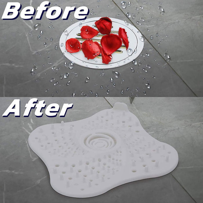 Silicone Drains Protector Shower Drain Hair Catcher /Kitchen/Basin/Sink (5.3”X5.3”)