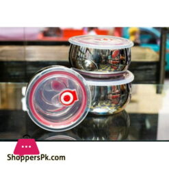 Stainless Steel Food Container Set - 3 Pieces ( 12-14-16 CM )