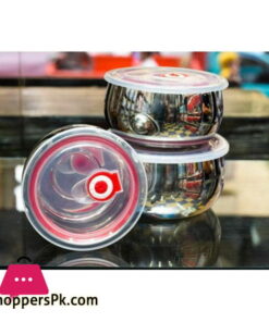 Stainless Steel Food Container Set - 3 Pieces ( 12-14-16 CM )