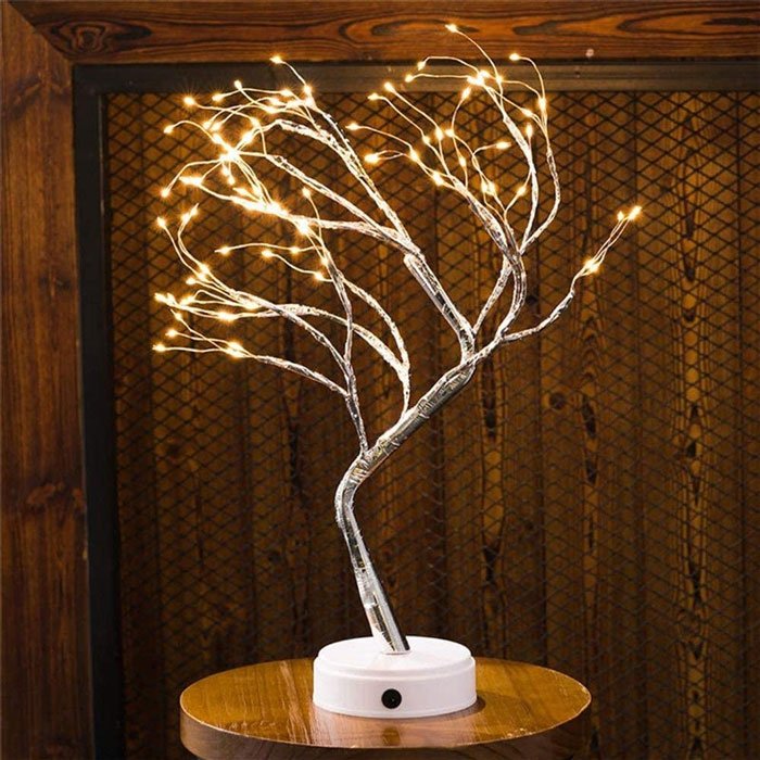 Tree Shape Copper Wire Firefly LED Lamp 108 LED