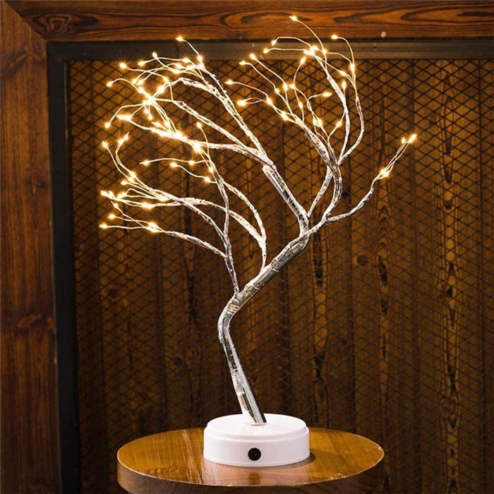 Tree Shape Copper Wire Firefly Led Lamp 108 Led